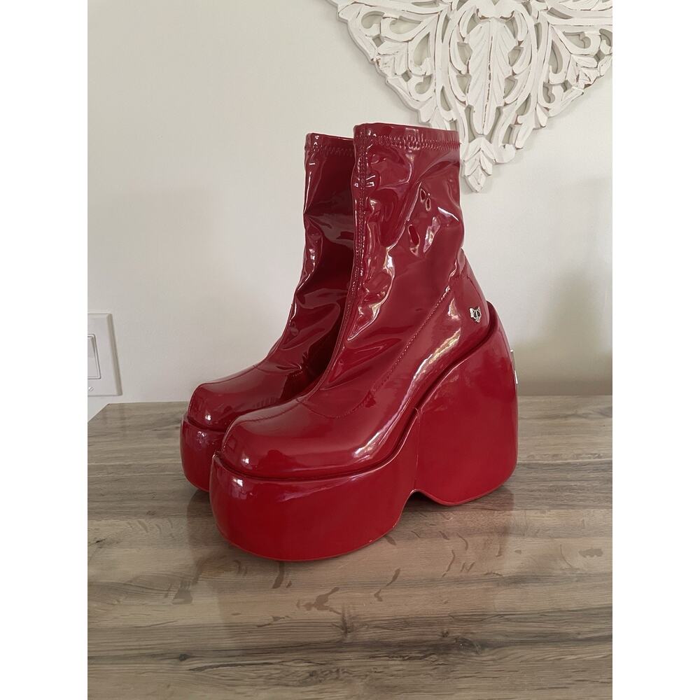 Naked Wolfe Red Ankle Boots